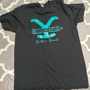 Gildan Black T-Shirt with Turquoise Design